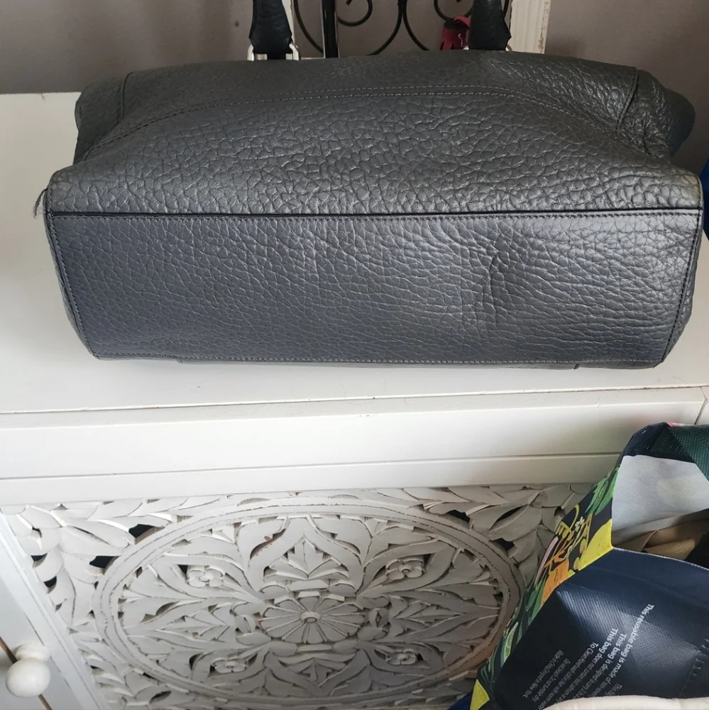 COPY - Coach Legacy Elegant Gray Leather Tote Bag with Pink Accents